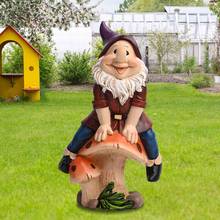 Estatuetas de resina engraçado impertinente jardim gnome decoração do jardim estátua gnome decoração villa casa estatuetas decoartion 2024 - compre barato