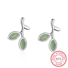 Free Shipping Fashion Leaves Stud Earrings 925 Sterling Silver Stud Earrings Jewelry Pendientes Brincos 2024 - buy cheap