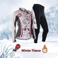 Winter warm cycling clothes Women Thermal Fleece bicycle clothing set 2020 bike jersey sport suit Ladies trisuit maillot dress 2024 - buy cheap