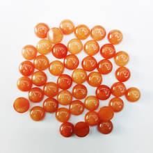 Fashion orange 50pcs natural stone Cabochon bead no hole 4 6 8 10 12MM Single arc jewelry Ring accsories Free shipping wholesale 2024 - buy cheap