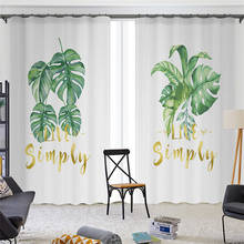 Blackout Curtains Custom Half Shade Digital Print  Green Leaves Thermal Insulated Window Curtain for Living Room Parlor Bedroom 2024 - buy cheap