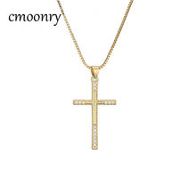 Cmoonry 13 estilo cor de ouro cruz colar para mulheres moda masculina cz jesus cristão escritura cruz colar oração gargantilha 2024 - compre barato