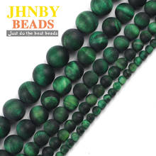 JHNBY Matte Green Tiger's eye Natural Stone 4/6/8/10/12MM Round spacers Loose beads for Jewelry making DIY bracelets necklace 2024 - buy cheap