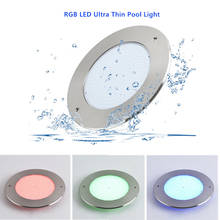 Luz LED blanca subacuática ultradelgada IP68, iluminación RGB impermeable para piscina con control remoto 18W 25W 35W AC12V 304 2024 - compra barato