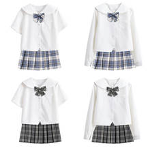 Woman School Uniforms  Student Sailor Cosplay Costume Japanese Short Sleeve JK Suit Girls Pleated Skirt Mangas Anime Sapporo 2024 - buy cheap