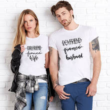 Camiseta do casal, camiseta da moda para a namorada e a namorada combinando com a rua, presente de aniversário de casamento 2024 - compre barato