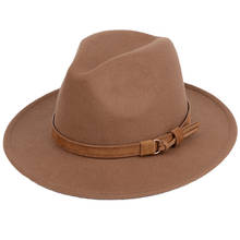 Новые модные женские туфли Для мужчин шляпа с широкими полями Outback шляпа Панама джазовая, шляпа фетровая Шапки ковбойская шляпа цвет: черный, синий, красный, желтый, розовый 2024 - купить недорого