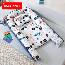 Babyinner портативная детская кроватка с мультипликационным рисунком для младенцев, хлопковая Колыбель, складная кровать для новорожденных, кровать для путешествий, детская кроватка, декор для комнаты 2024 - купить недорого