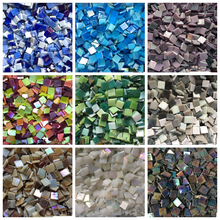 Azulejos de mosaico de vidro quadrado, 100g, 15x15mm, para artesanato, fornecedor de materiais de arte criativa com laser e cristal de telha 2024 - compre barato