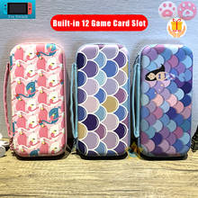 Portable Storage Box for Nintendo Switch Mermaid Game Cards Hand Bag Cute Cartoon Hard Shell Case for NS Switch Console 2024 - buy cheap