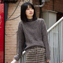 DIMANAF Oversize Women Sweater Autumn Winter Knitting Turtleneck Elegant Pullover Casual Female Vintage O-Neck 2020 Sweater 2024 - buy cheap