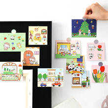 6-9 pçs bonito crianças desenho decoração cartões cartão de arte panda cão flor diy adesivo de parede foto adereços fundo papelaria presente 2024 - compre barato