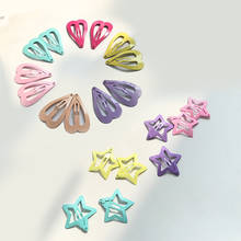2pcsCute Clip Pins Kids Hairpins Heart Shaped Color Metal Barrettes Baby Hair Clips For Hair For Children Women Girls 2024 - buy cheap