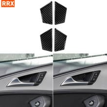 For Audi A6 S6 C7 A7 S7 4G8 2012-2018 4Pcs Car Accessories Carbon Fiber Interior Door Bolw Handle Panel Cover Trim Sticker 2024 - buy cheap