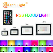 Led RGB Flood Light 20W 30W 50W 100W IP68 Outdoor Floodlight Spotlight AC 220V/110V Reflector Projector Lamp Garden RGB Lighting 2024 - buy cheap