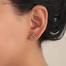 Geometric Zig Zag Triangle Earrings For Women Gold Stud Earrings For Women Girls Simple Ear Fashion Everyday Jewelry 2024 - buy cheap