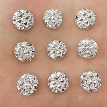 Artesanato-diamantes de imitación redondos de resina, botones de boda, accesorios de gemas/plata F159, 12mm, 200 Uds. 2024 - compra barato