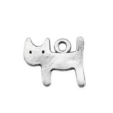 WYSIWYG 20pcs 14x12mm Pendant Small Cat Kawaii Cat Charm Pendants For Jewelry Making Antique Silver Color Cute Cat Pendants 2024 - buy cheap