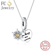 FC Jewelry-Collar de plata de ley 925 con forma de flor y copo de nieve, cadena con colgante, para mujeres europeas 2024 - compra barato