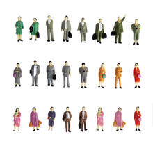 24pcs Painted Train Station Model Standing People Figure Passenger HO 1:87 Scale 2024 - buy cheap