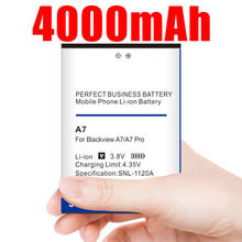 Batería de repuesto para teléfono inteligente Blackview A7, 4000mah, de alta calidad, batería Dual 2024 - compra barato