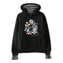 Undertale Sans Hoodies Fake Two Piece Hoodie Men Women Fashion Sweatshirt Harajuku Stripe Hoodie Personality Autumn Warm Hoodies 2024 - buy cheap