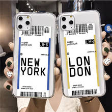 Заказной город имя ударная багажная бирка дорожный паспорт Прозрачный чехол для телефона чехол для iPhone 11 Pro Max X XS XR Max 8Plus 7Plus 7 8 2024 - купить недорого