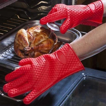 Рукавица для Гриль-барбекю, рукавица для выпечки, термостойкая силиконовая перчатка для духовки, толстая кухонная перчатка для барбекю, кухонные гаджеты 2024 - купить недорого