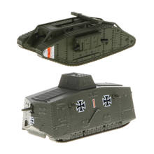 MK británico fundido a presión, 1/100 Tanque pesado de la Primera Guerra Mundial para hombre, modelo de vehículo Armado Alemán A7V 2024 - compra barato