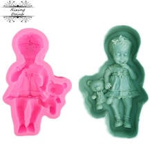 Molde de gel de sílice con forma de chica 3D, herramienta de decoración de pasteles, molde de chocolate caramelo, 1 ud. 2024 - compra barato