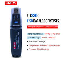 Registrador de datos USB UNI-T UT330A UT330B UT330C 60000, gran capacidad de almacenamiento, grabador de temperatura de almacenamiento automático-40 ~ 80C(-40 ~ 176F) 2024 - compra barato