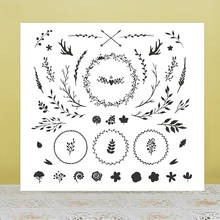 AZSG Garland Foliage Flower Clear Stamps/Seals For DIY Scrapbooking/Card Making/Album Decorative Silicone Stamp Crafts 2024 - buy cheap