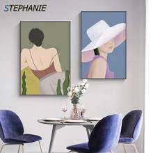 Модный цветочный и женский постер, принт в скандинавском стиле, минимализм, настенная Картина на холсте, розовые, зеленые картины для гостиной, комнаты для девочек 2024 - купить недорого