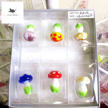 6pcs Decorative Figurines Miniature murano handmade glass Mushroom ornament Japan Style Home Fairy Garden decor Cartoon swamm 2024 - buy cheap