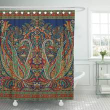 Colorful Vintage Indian Paisley Green Baroque Persian Abstract Scarf Shower Curtain Waterproof Polyester Fabric 72 x 78 Inches 2024 - buy cheap