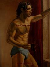 Tasteful Nude Male Nude Acrylic Painting Realism Gay Interest LGBT 2024 - buy cheap