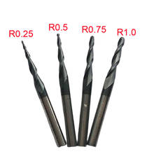5pcs/lot R0.25~R1.0*15*D3.175*38L 1/8"Shank HRC55 Solid Carbide Tapered Ball Nose End Mills Milling Cutter Wood Engraving Tools 2024 - buy cheap
