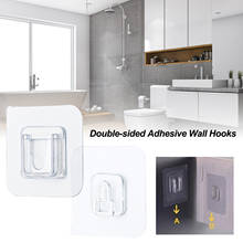 5/10pcs Set Double-Sided Adhesive Wall Hook Transparent Hanger Strong Suction Cup Wall Storage Holder Kitchen Bathroom Sucker 2024 - buy cheap