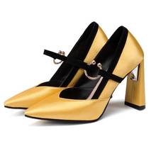 New Arrival 2021 Sexy Mary Janes Women OL Party High Heels Buckle Strap Silk and Satin Pumps Platform Pointed Single Shoes 886-2 2024 - buy cheap