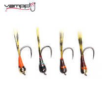 Vampfly 8pcs #16 Perdigon Nymph Jig Fly with Tungsten Brass Bead Head Barbless Hook Bead Head Fast Sink Rainbow Brown Trout Lure 2024 - buy cheap