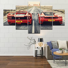 Painting Canvas Modular Home Decor Poster 5 Panels Red Car Framework Modern Wall Art Pictures For Living Room Decoration 2024 - buy cheap