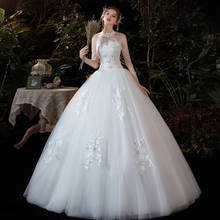 New Fashion Elegant Sweet Plus Size Wedding Dresses 2021 High Neck Luxury Beading Ball Gowns Bridal Vestido De Noiva Marriage 2024 - buy cheap