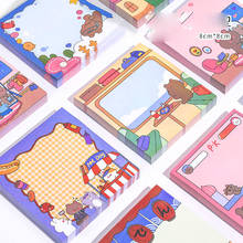Cute cartoon bear Travel diary Memo Pad Kawaii Message Notes Decorative Notepad Note paper Memo Stationery Office Supplies 2024 - buy cheap