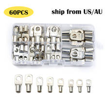 60PCS SC Bare Terminals Tinned Copper Ring Lug Wire Connectors SC Bare Cable Crimp Terminal Assorted Kit 2024 - buy cheap