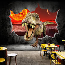 Papel de pared personalizado para habitación de niños, Mural artístico 3D de dinosaurio roto, decoración de pared para restaurante, cafetería 2024 - compra barato