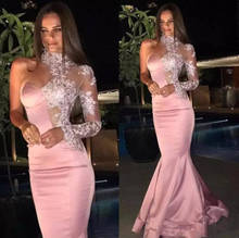 Formal Celebrity Dresses Robe de soiree Sexy Sheer Neck Lace Appliques Beaded Long Evening Dresses Abendkleider 2024 - buy cheap