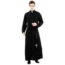 Umorden Adult Black Noble Priest Costume Men Religious Pastor Father Costumes Halloween Purim Party Mardi Gras Fancy Dress 2024 - buy cheap