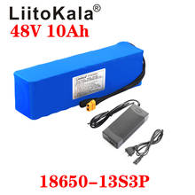 LiitoKala-Batería para bicicleta eléctrica, paquete de batería de iones de litio, kit de conversión de bicicleta Bafang 100w y cargador con enchufe XT60, 48V, 10ah, 6ah 2024 - compra barato