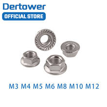 DIN6923 M3 M4 M5 M6 M8 M10 M12 304 Stainless Steel Hexagon Flange Nuts Pinking Slip Locking Lock Nut 2024 - buy cheap