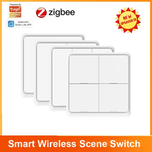 Tuya Smart ZigBee Wireless Free Sticker 4-way Panel Scene Button Switch Used With Zigbee Gateway APP Control Smart Home No Wire 2024 - buy cheap